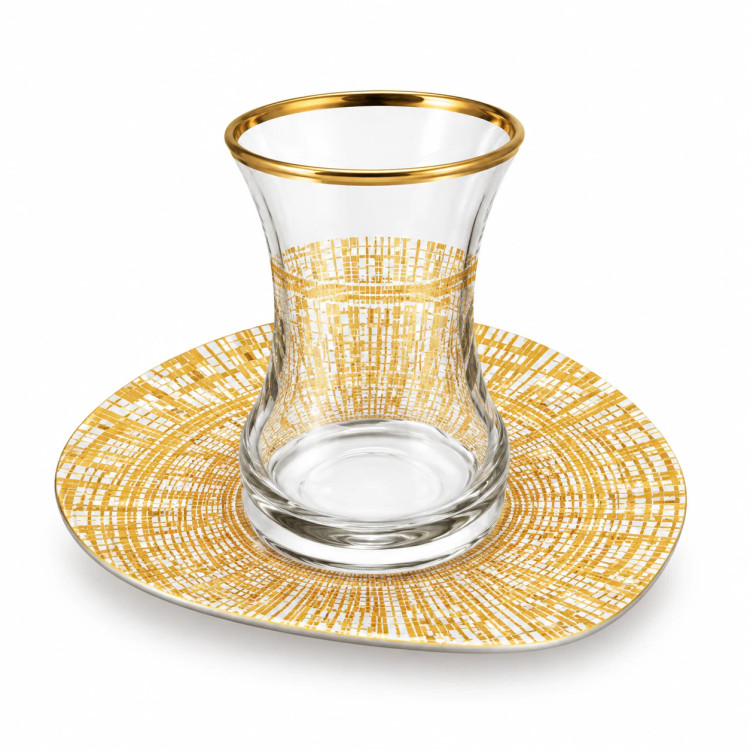 استکان نعبلکی اشکی ریور River Teardrop-Style Tea Glass and Saucer Set