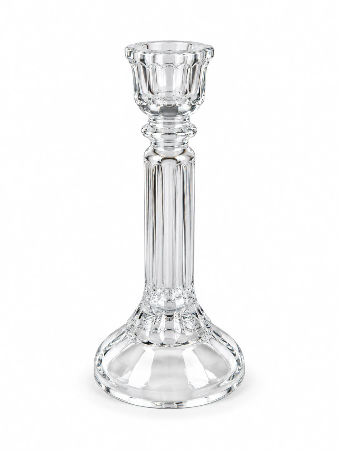شمعدانی ستونی گرد خط دار   Fluted round column-style candle holder