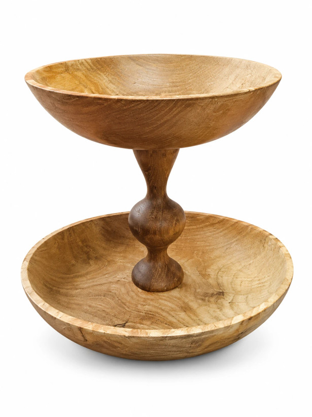 ظرف چوبی ۲ طبقه Two-tier wooden tray