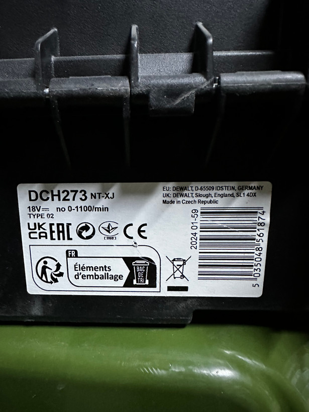 دریل چکشی شارژی DEWALT مدل DCH273NT
