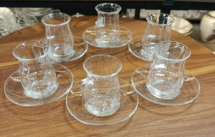 استکان نعلبکی پاشا باغچه لینکا 6 عددی Pasabahce Linka Tea Glass and Saucer Set