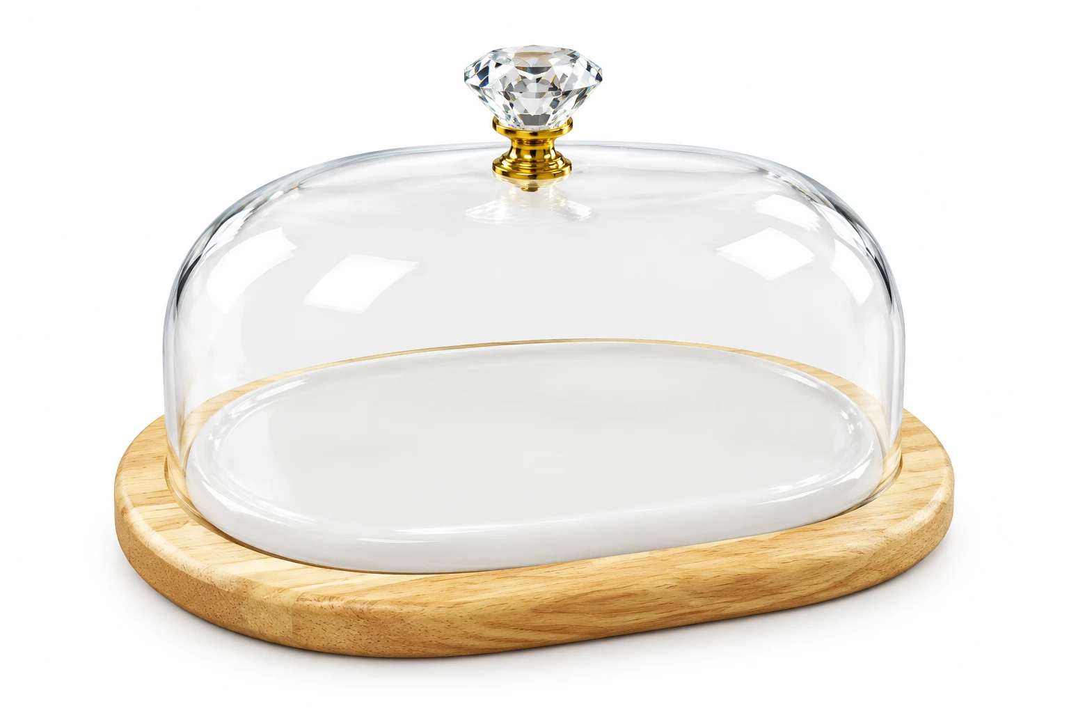 جا کره ای کف چوبی لیمون  Limon Butter Dish with Wooden Base