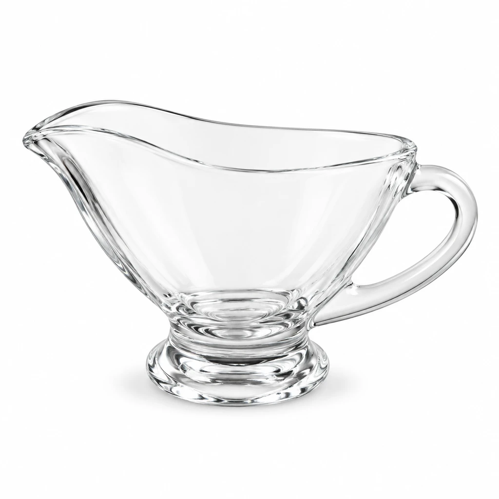 سس خوری لیمون دسته دار شیشه ای  Limon Glass Sauce Boat with Handle