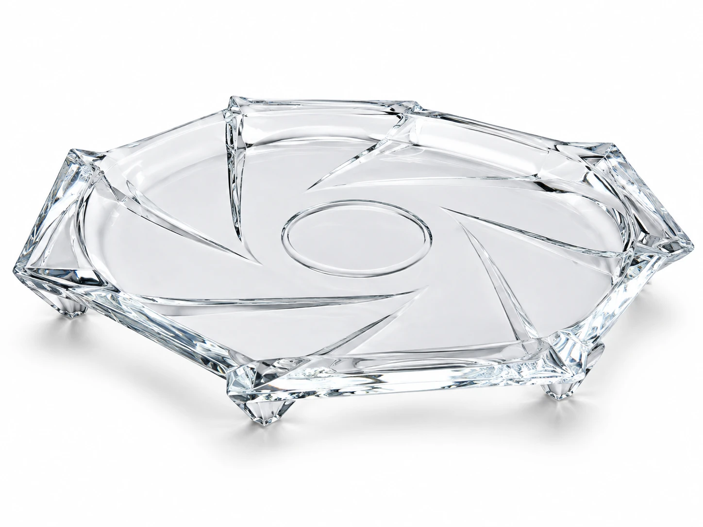 شیرینی خوری استیج تخت  کریستال Stage Flat Serving Platter