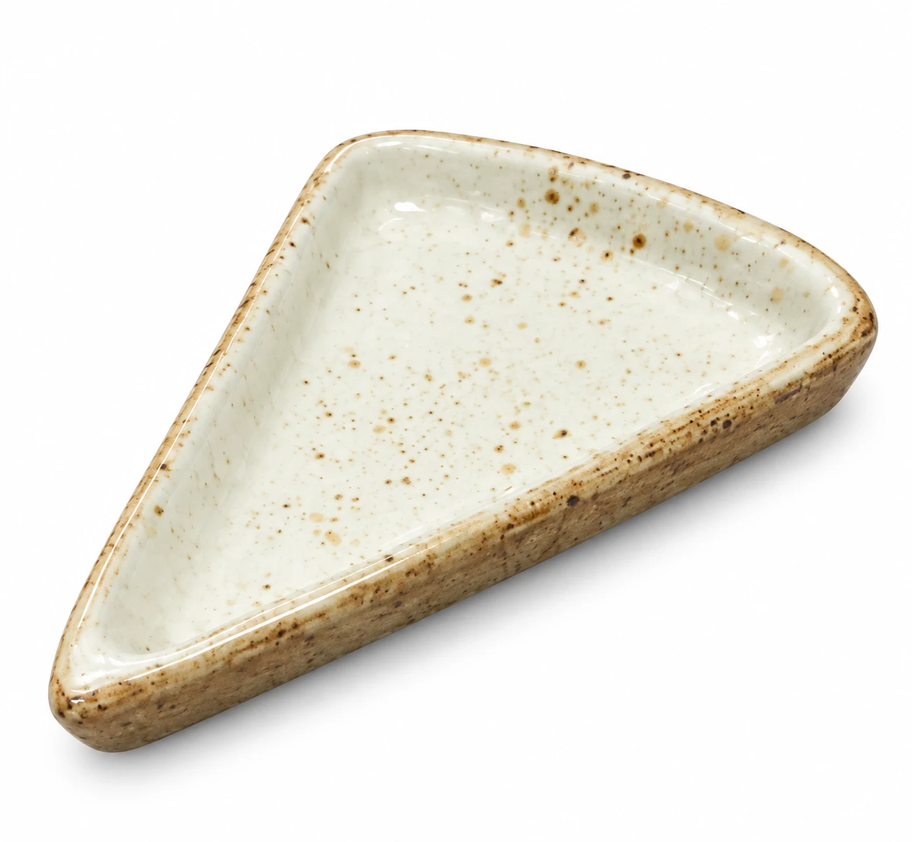 ظرف مثلثی سرامیک روستیک کوچک  Small Rustic Ceramic Triangular Dish