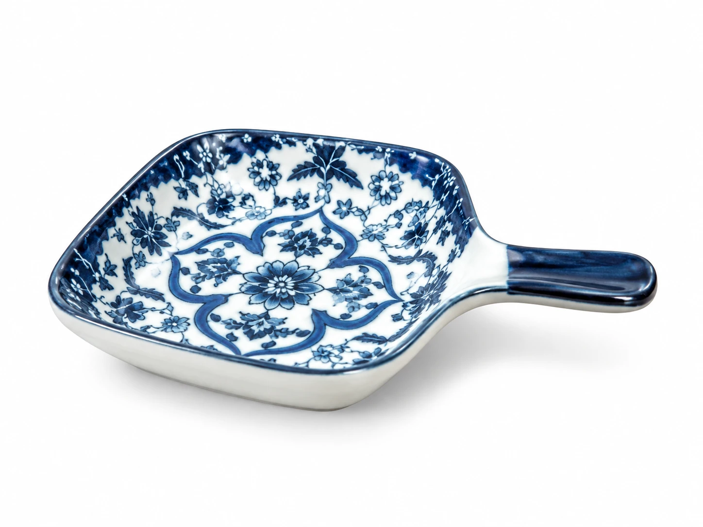 تابه مینی سرامیک تک دسته گلدار Single-handled mini ceramic pan
