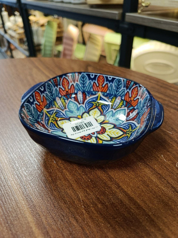 پیاله سرامیک دو دسته مربع Square ceramic bowl with two handles
