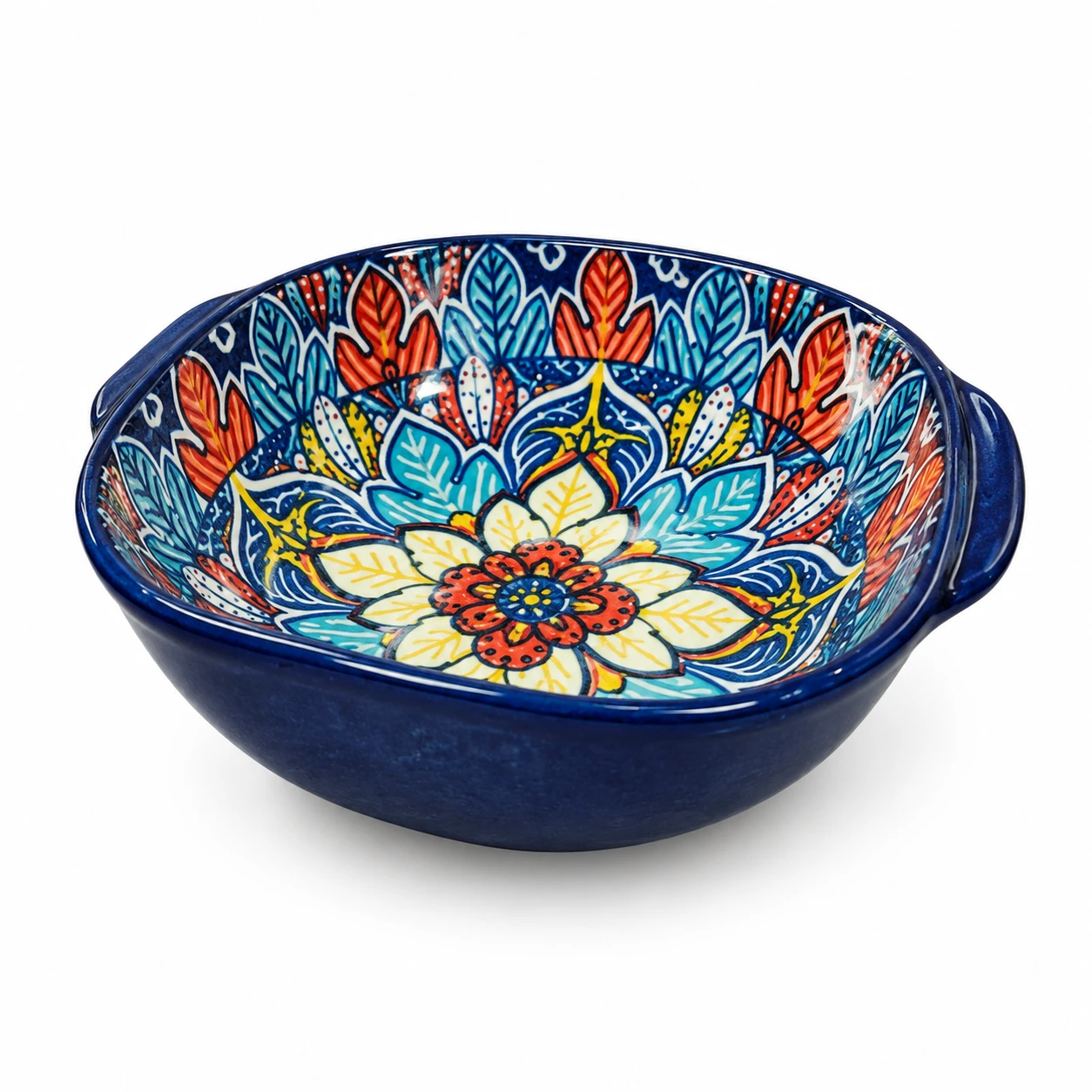 پیاله سرامیک دو دسته مربع  Square ceramic bowl with two handles