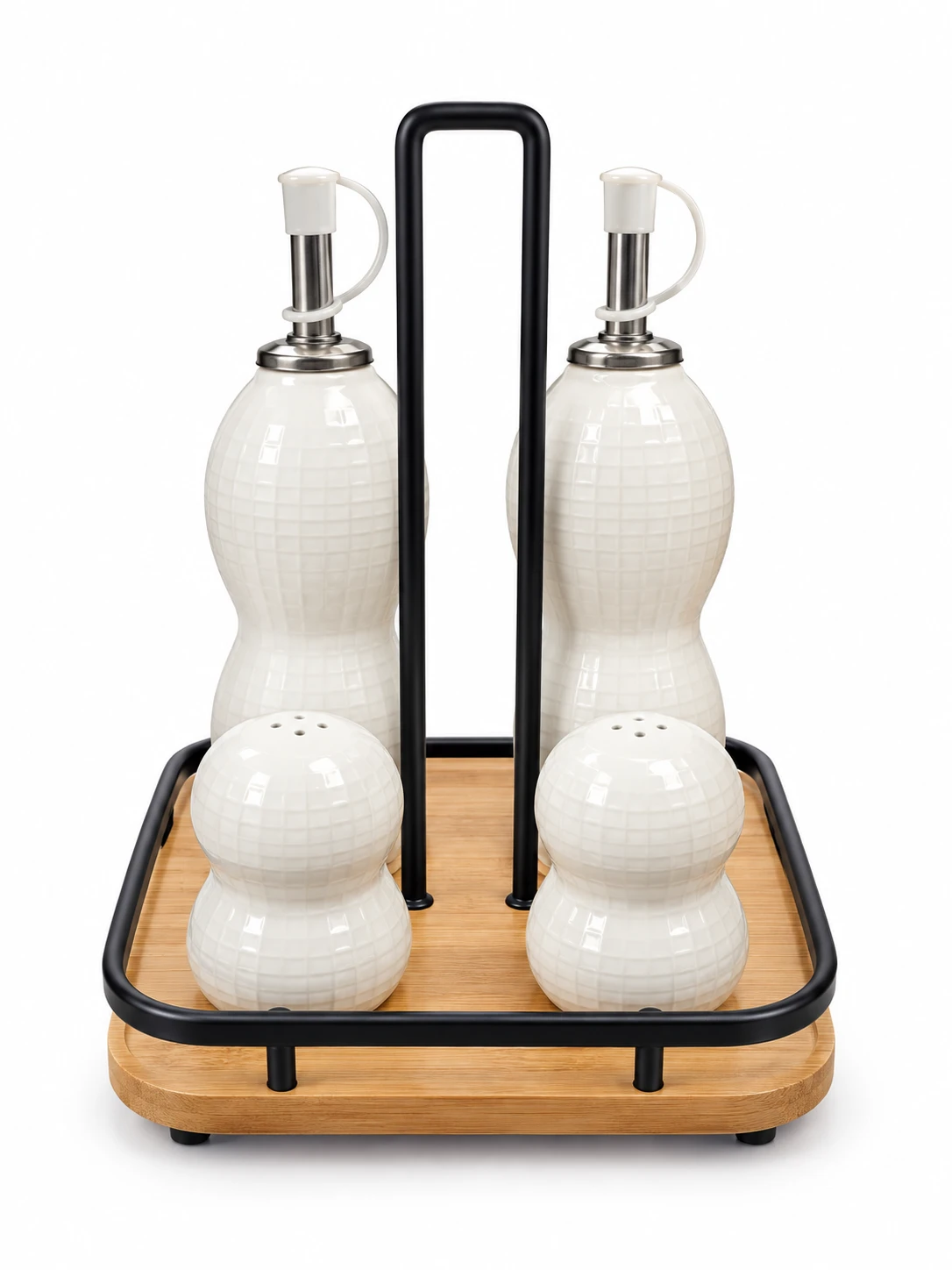 ست آبلیمو و نمکدان سرامیک چوب  Ceramic and Wood Lemon Juice and Salt Shaker Set