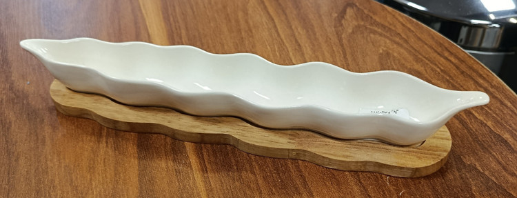 زیتون خوری سرامیک چوب Ceramic and Wood Olive Dish