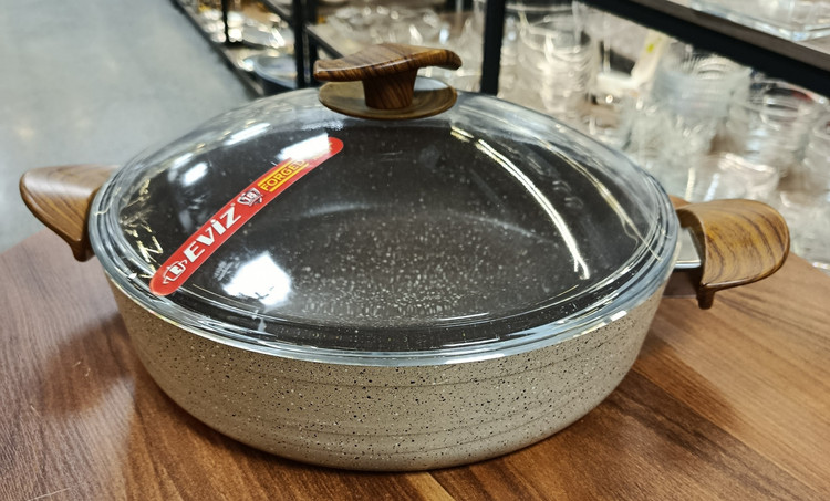 تابه المینیوم گرانیت اویز دربدار Aluminum Granite Frying Pan with Lid and Hanging Loop