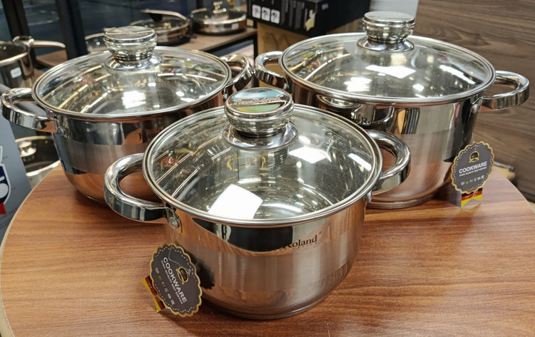 ست قابلمه استیل هاس رولاند 6 پارچه Haus Roland 6-Piece Stainless Steel Pot Set