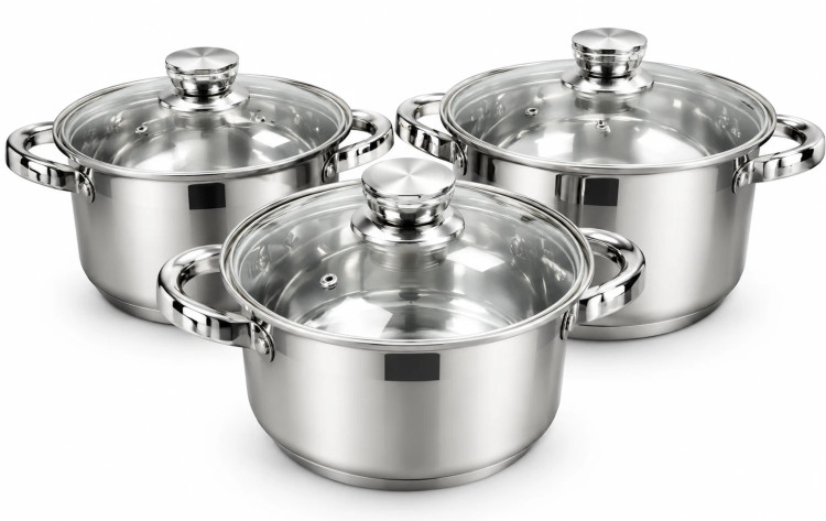 ست قابلمه استیل هاس رولاند 6 پارچه Haus Roland 6-Piece Stainless Steel Pot Set